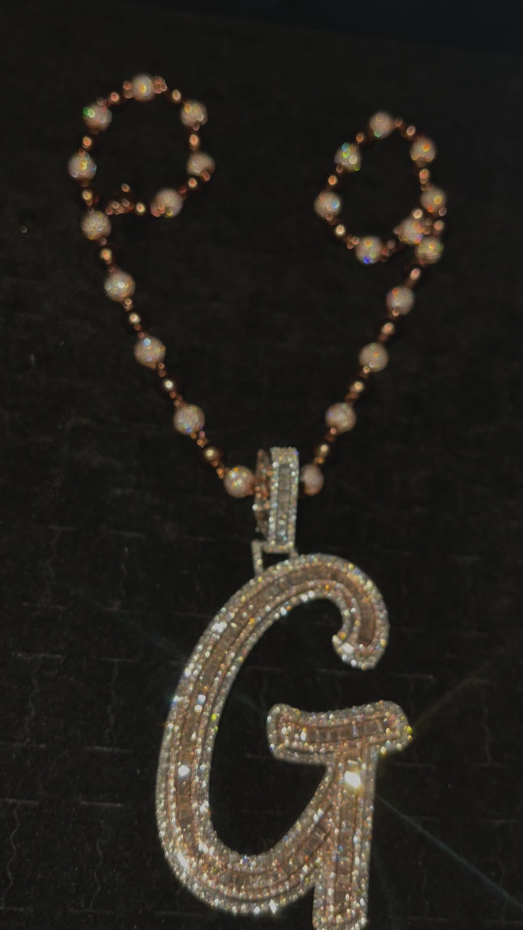 Rose gold diamond rosary chain